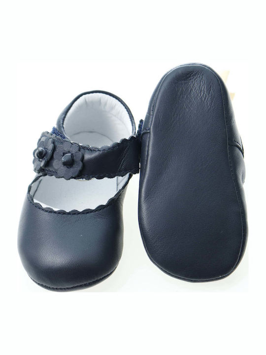 Kids Pumps & Ballerinas with Hoop & Loop Closure Leather Blue