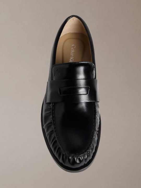 Loafers bărbătești din piele în culoare neagră