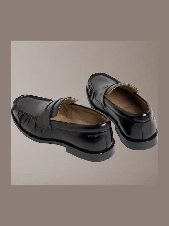 Loafers bărbătești din piele în culoare neagră