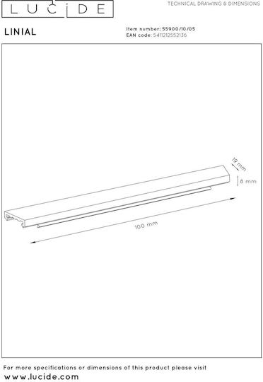 Lucide Premium Linear Cover 1-Circuit Track Lighting System 10cm Champagne 55900 10 05