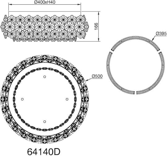 Globo Lighting Πλαφονιέρα Οροφής Διάφανη με Ενσωματωμένο LED