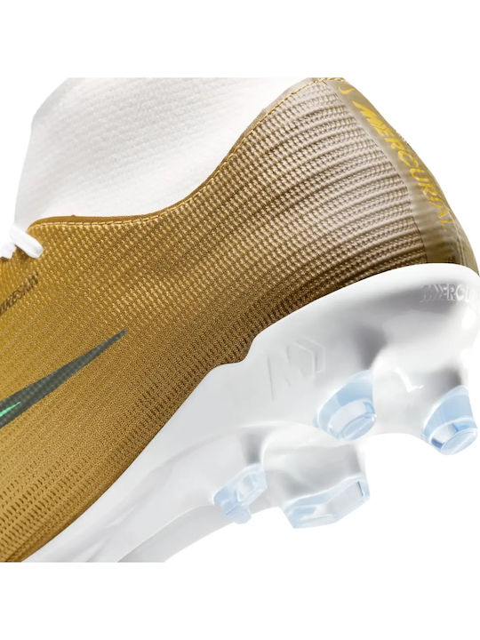 Nike Mercurial Superfly 11 Academy "Kylian Mbappé" FG/MG Ghete Fotbal cu Crampoane Auriu Metalic / Verde Strălucitor