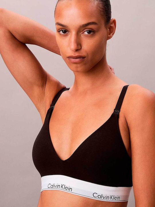 Calvin Klein Sutien din Bumbac pentru Gravide și Alăptare cu Clips Black