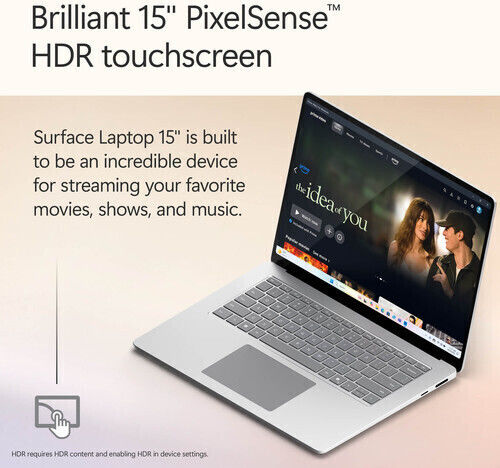 Microsoft Surface Laptop For Business 15" IPS FHD Touchscreen 120Hz (Ultra 5-236V/16GB/256GB SSD/W11 Pro) Platinum (US Keyboard)