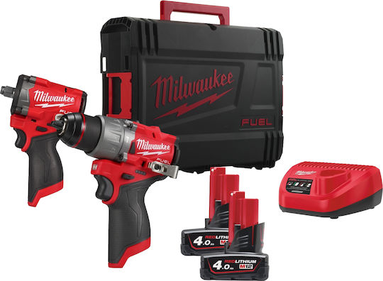 Milwaukee FPP2X2-402X Set Schlagbohrschrauber & Schlagschrauber mit 2 Batterien
