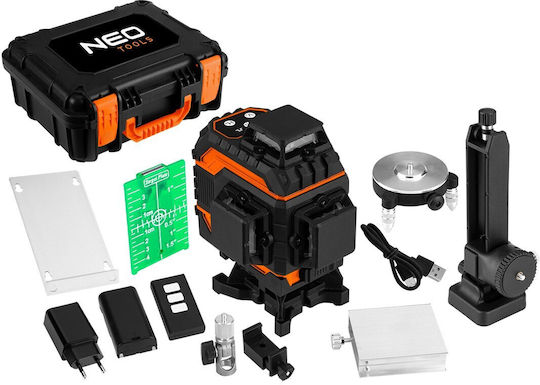 Neo Tools Самонивелиращо Въртящо се Лазерен нивелир Зелен лъч с Работен обхват 25м