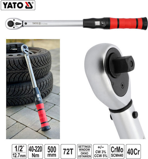 Torque Wrench 1/2" Drive 40-220 Nm with Length 50cm