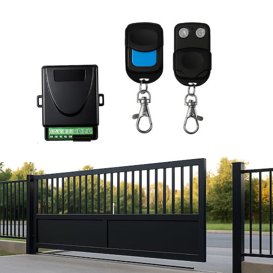 Garage Door Control Panel 12V 24V Wireless Remote Control Kit with 2 Remote Controls
