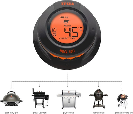 Tesla Kabelloses Digitales Lebensmittelthermometer Backofen mit Sonde