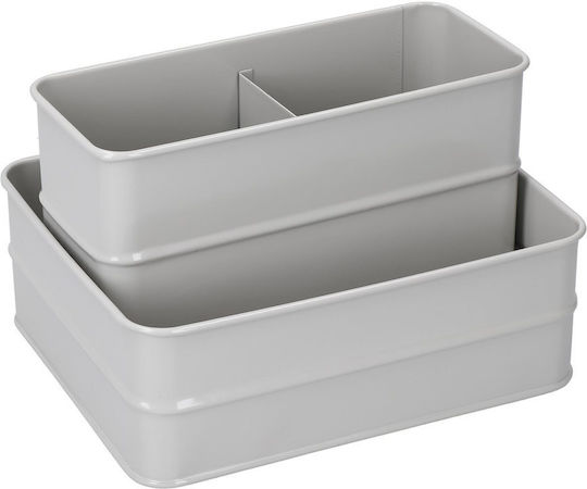 Kitchen Craft Metallischer GRAUEr Organizer für die Küchenspüle 17x14x11cm