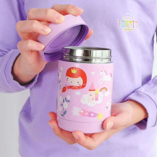 A Little Lovely Company Stainless Steel Kids' Dinner Set 0.3lt Lilac 12 x 8 x 8cm