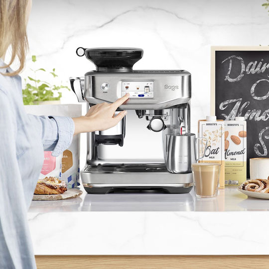Sage Barista Touch Impress Αυτόματη Μηχανή Espresso 1700W Πίεσης 16bar με Μύλο Άλεσης Πράσινη SES882BSS