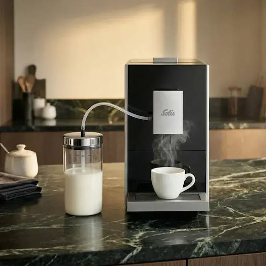 Solis Caffeandpiu Mașină Espresso Automată 1350W Presiune 19bar pentru Cappuccino Gri