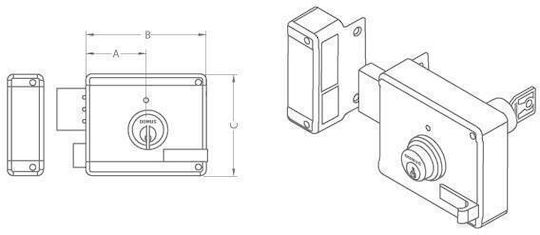 Domus Lock Box Center Lock 50mm Left