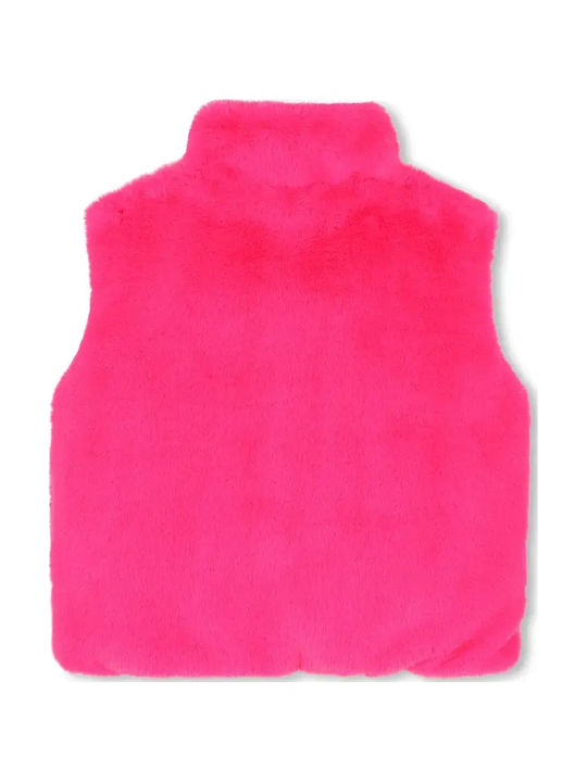 Kids Casual Sleeveless Short Pink Jacket