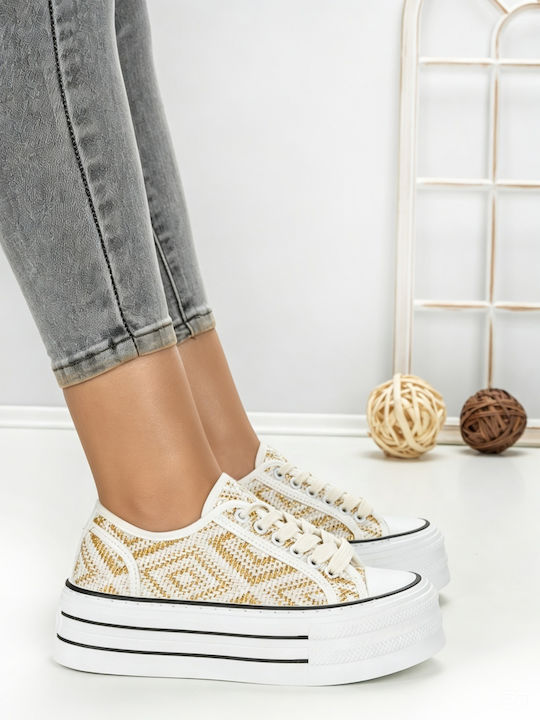 Adidași Flatforms Pentru Femei Albi
