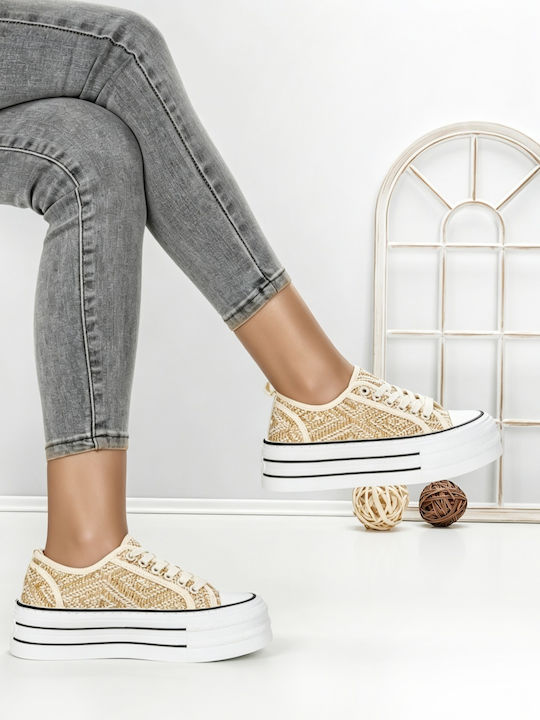 Adidași Flatforms Pentru Femei Bej