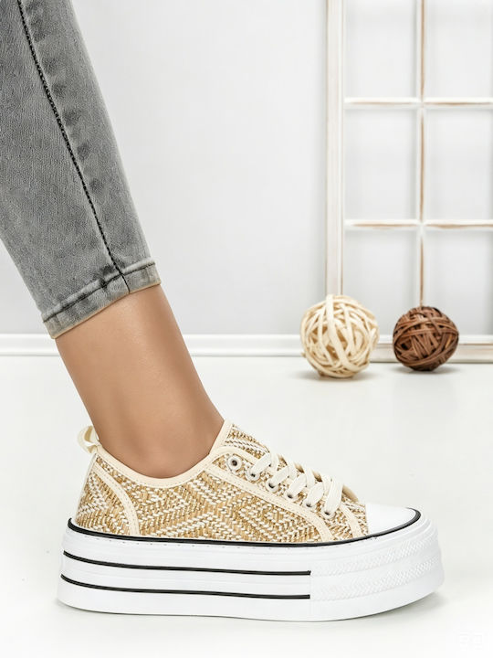 Adidași Flatforms Pentru Femei Bej