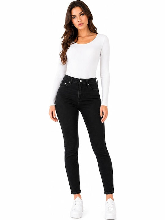 High Rise Women's Jean Pants in Skinny Fit Black