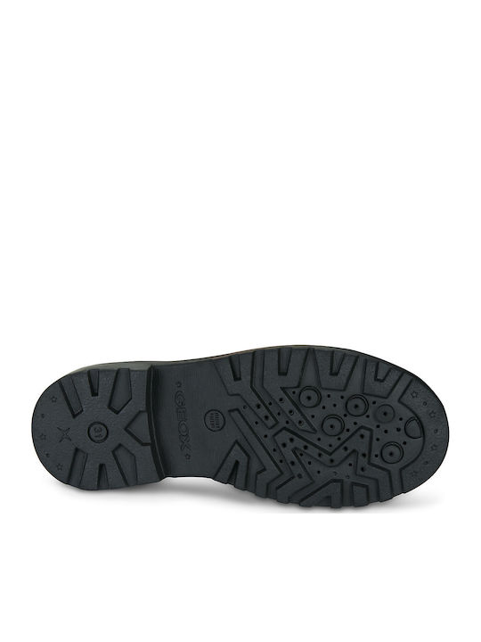 J Casey Leather Kids Military Boots with Laces Black