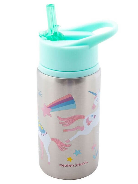 Stephen Joseph School Set Unicorn 26.6 x 8.8 x 35.5cm + Stainless Steel Water Bottle Flip Top