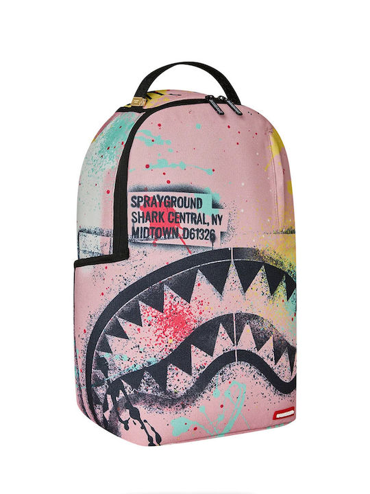 Sprayground Ученическа раница за гимназия Shark Central Pink Lab Coat Street Art