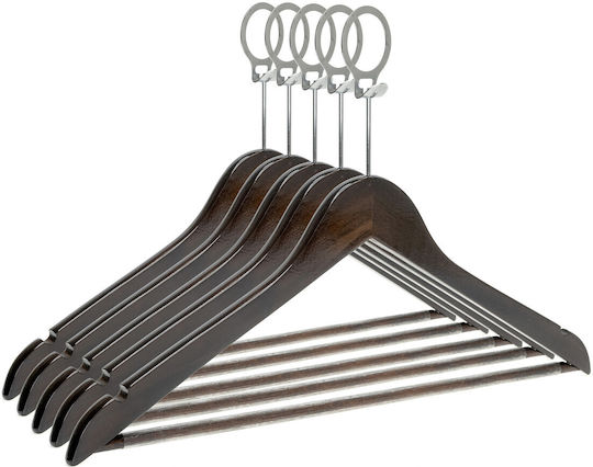 Set 40 Pcs Unicutil Vintage Brown Wooden Hotel Hangers Anti-theft Hook Pants Bar Ideal Shirts Blouses Pants T-shirts Dresses