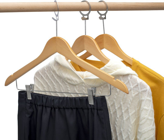 Set 50 Humero Natural Anti-theft Hotel Hangers Hook Metal Clips
