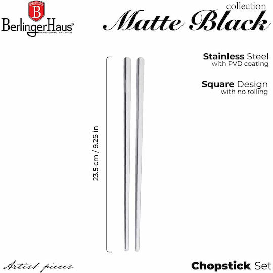 Berlinger Haus Chopsticks Μεταλλικά Γκρι 12τμχ
