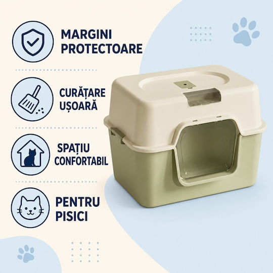 Toaletă pentru Pisici cu Filtru Verde M51 x L35.5 x Î35cm