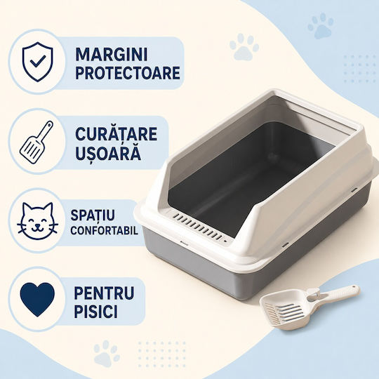 Toaletă pentru pisici M60 x L40 x Î23cm