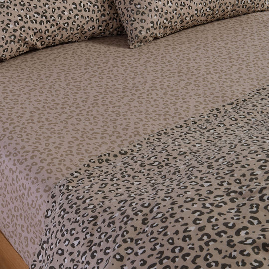 Nef-Nef Homeware Wild Set Bed Sheets Super King 240x270cm Beige 4pcs