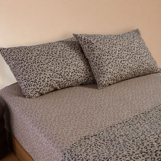 Nef-Nef Homeware Wild Комплект Чаршафи King Size с Еластична лента 240x270+35см. Wild Green (4бр)
