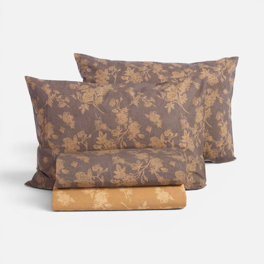 Nef-Nef Homeware Dream Комплект чаршафи двойни 200x270см Кафяв (4 бр.)