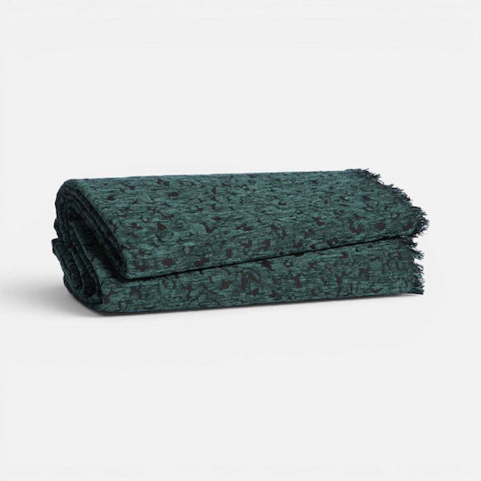 Nef-Nef Homeware Леопард Фотьойл Throw Шенил 170x180см Сив