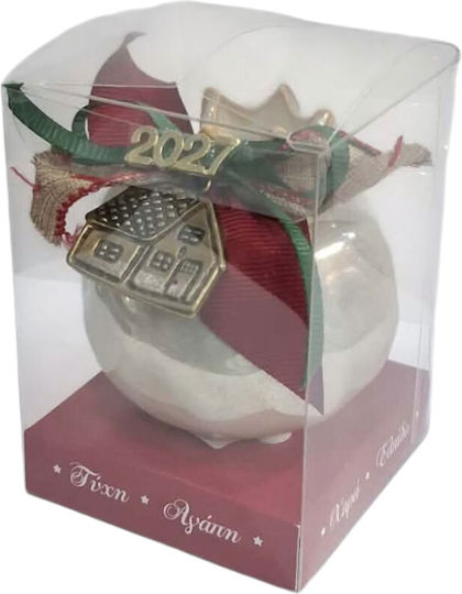 Kalliopi Silver Talismane Norocoase De Anul Nou Rodie Maro Ceramică 2027 7x7cm
