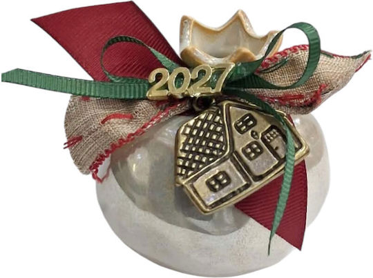 Kalliopi Silver Talismane Norocoase De Anul Nou Rodie Maro Ceramică 2027 7x7cm