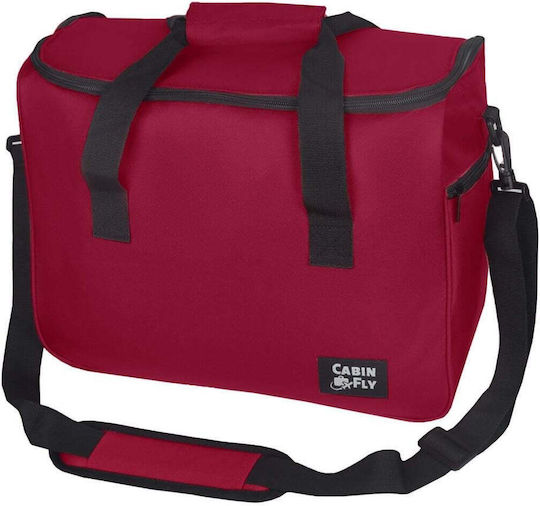 CabinFly Geantă Voiaj Roșie cu Roți Din Țesătură M40xL20xÎ30cm