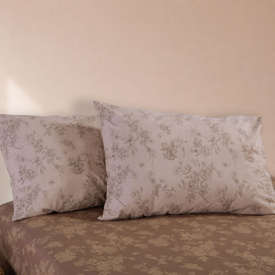 Nef-Nef Homeware Комплект Плик за Завивка 100% Памук 170x240cm Единичен с Калъфка за Възглавница Dream Brown