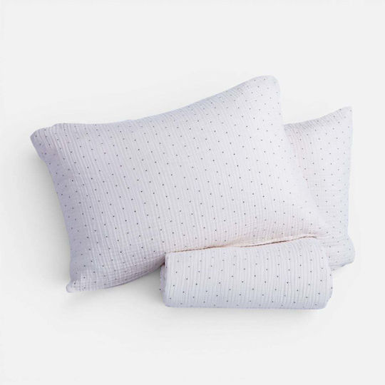 Nef-Nef Homeware Σετ Παπλωματοθήκη 160x230cm Μονή με Μαξιλαροθήκη Dots Mocca