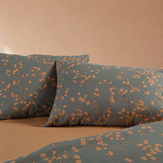 Nef-Nef Homeware Σετ Плик за завивка 100% памук 170x240cm Единичен с Калъфка за възглавница Зелен