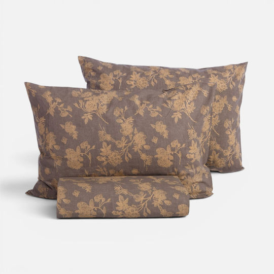 Nef-Nef Homeware Подредба Плик за Завивка 100% Памук 170x240cm Единична с Калъфка за Възглавница Екрю