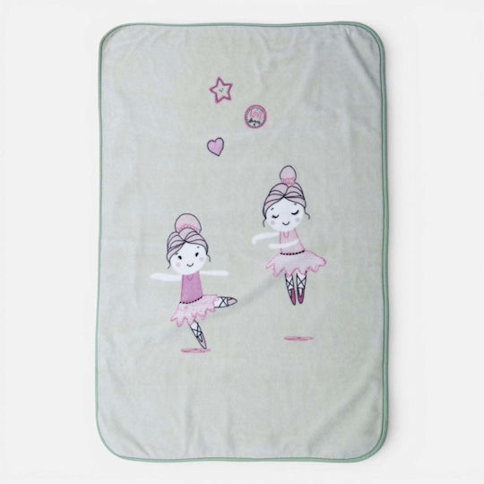 Nef-Nef Homeware Pătură Pepinieră Swaddling Poli.ballerine World Fleece Verde 75x100 cm