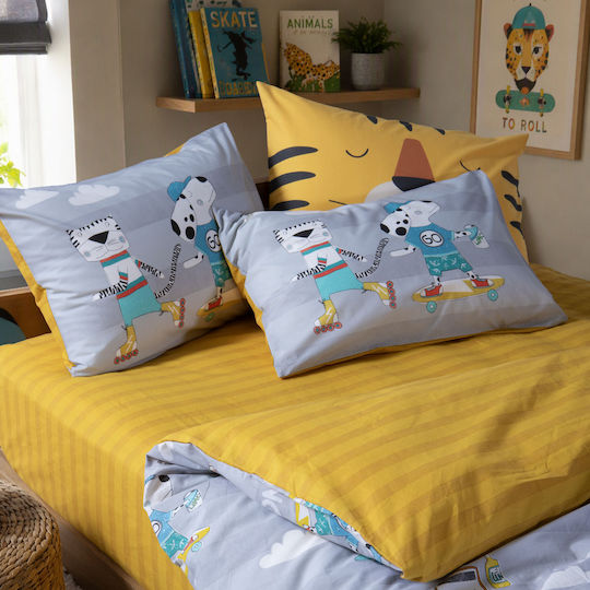 Nef-Nef Homeware Bettlaken Set Mit Gummizug Baumwolle Cool Skating Grau 170x260cm 3 Stück Nef-Nef Homeware Bettlaken Set Mit Gummizug Baumwolle Cool Skating Grau 170x260cm 3 Stück