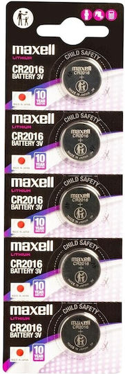 Maxell Baterii Litiu pentru Ceasuri CR2016 3V 5 bucăți