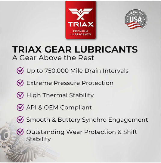 Ulei Pentru Diferențial Cutie De Viteze Manuală Triax Hd Gear Premium Ls 80w-90 Api Gl-5 18,92l