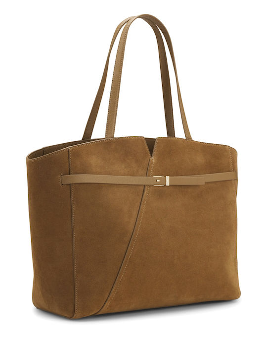 Revers Leder Damen Tote Tasche Wildleder Puro