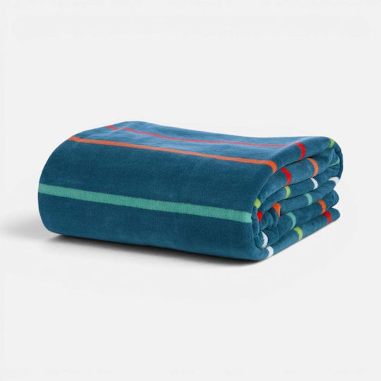 Nef-Nef Homeware Fleece-Decke Chromatisches Petrol Blau 220x160cm