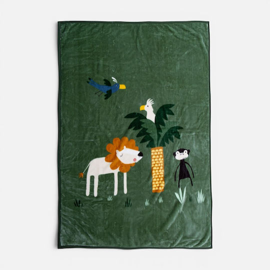 Nef-Nef Homeware Pătură Jungle Mania Verde 220x160cm