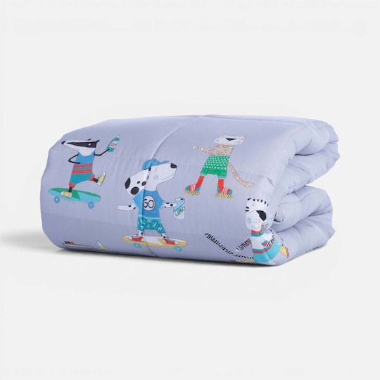 Nef-Nef Homeware Kinderbettdecke Einzel Cool Skating Grau 160x220cm